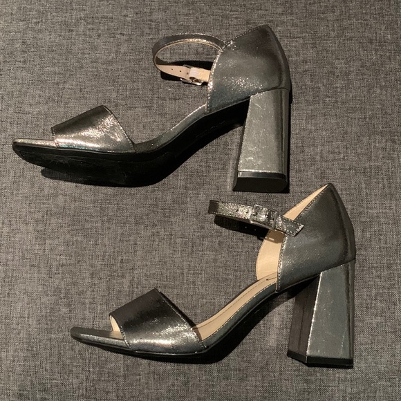 Silver Block Heel Sandal (NWOT) - Picture 7 of 13